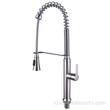 Pegangan single faucet dapur stainless tarik